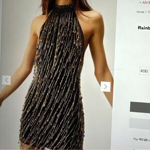 Nasty Gal rainbow tear drop beaded mini